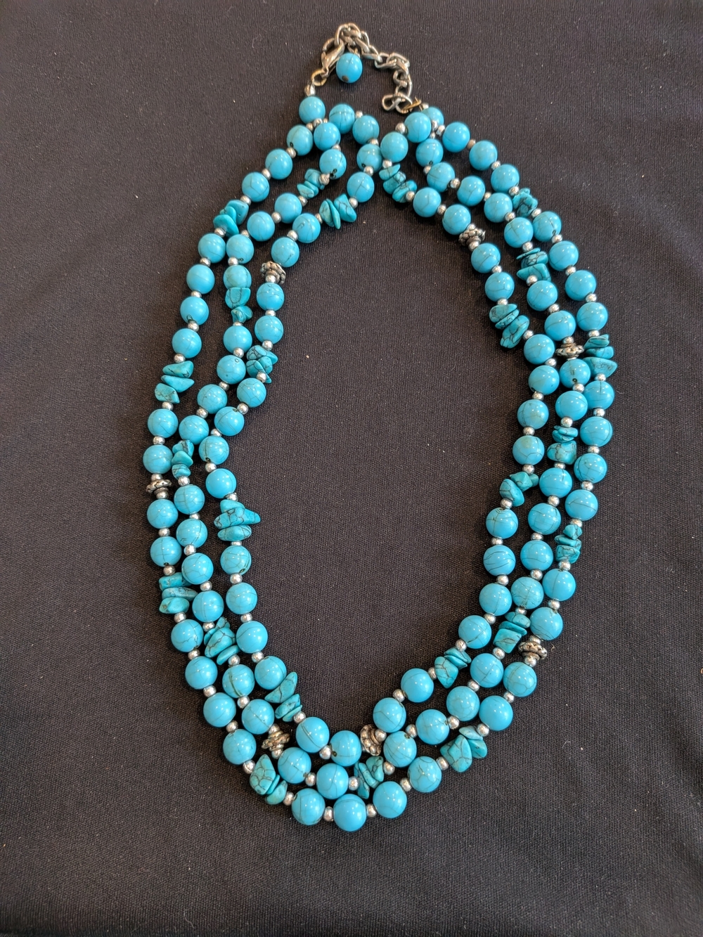 Turquoise Beaded Multi-Strand Necklace 10" - Women's Jewelry